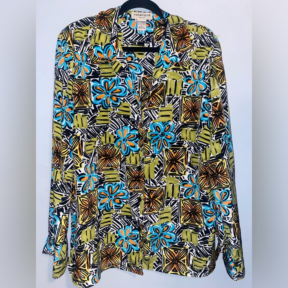 90s funky button down top